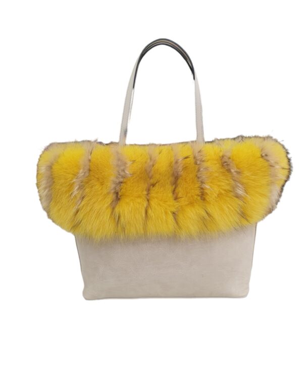 Borsa Shopper in pelle e Volpe doppio colore DanyB Couture