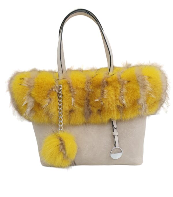 Borsa Shopper in pelle e Volpe doppio colore DanyB Couture