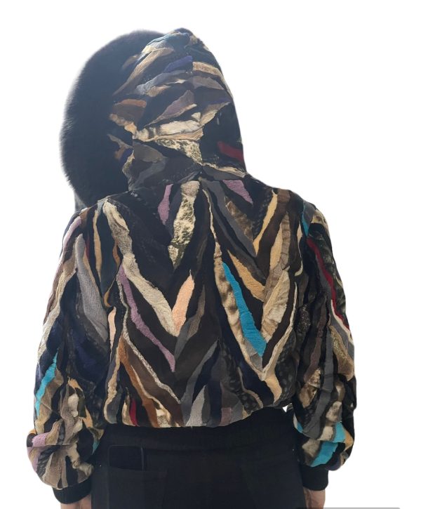 Bomber in Visone e collo in Volpe TG 44/46