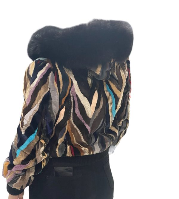 Bomber in Visone e collo in Volpe TG 44/46