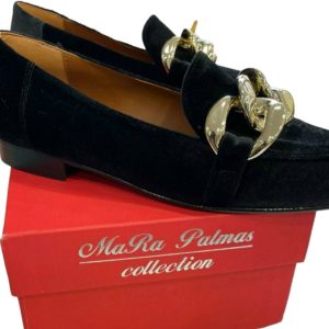 Scarpe Mocassini donna in velluto con applicazioni oro MaRa Palmas tg 38