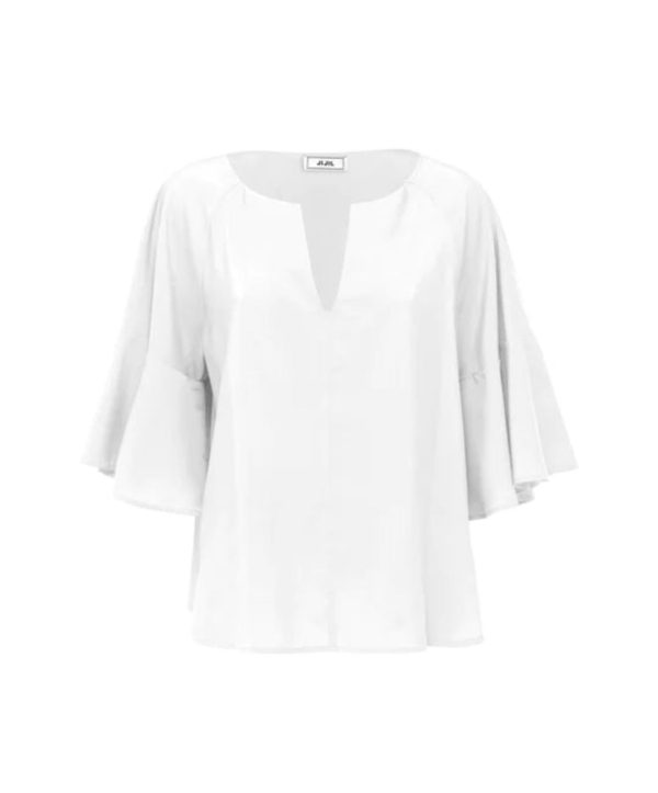 Jijil Blusa flare con volant bianco donna