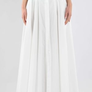 MAX MARA STUDIO gonnellone in cotone con pieghe