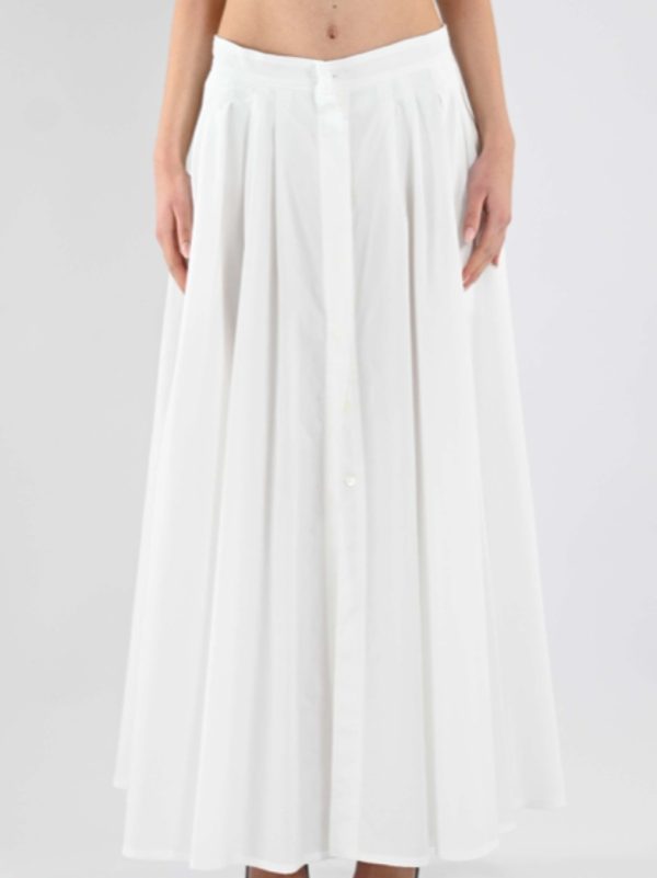 MAX MARA STUDIO gonnellone in cotone con pieghe