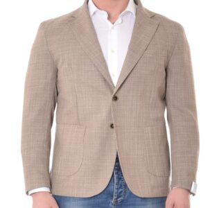 Herman & Sons
Giacca monopetto beige misto lana e seta