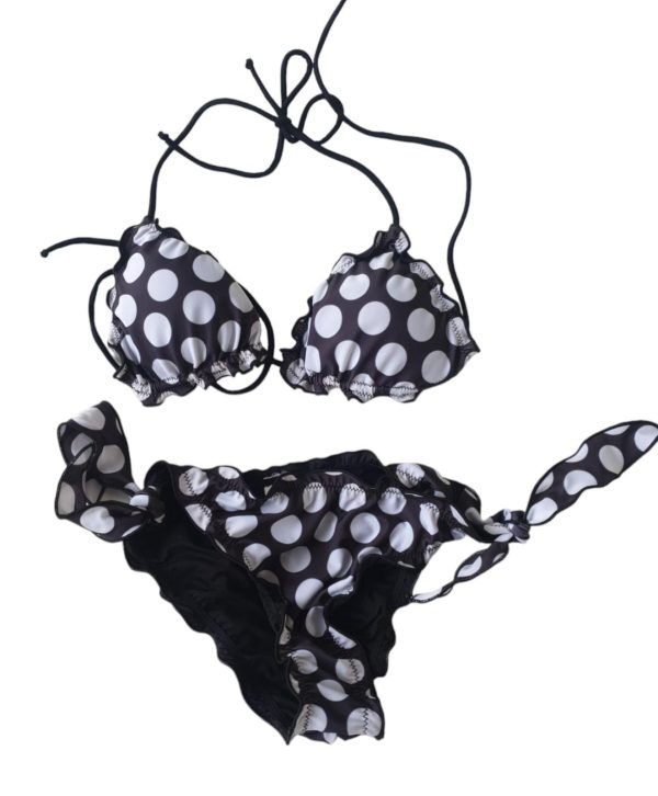 Costume Donna F**K a POIS nero e bianco