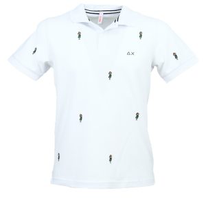 SUN68 Polo Uomo Full embrodery Small Stripes