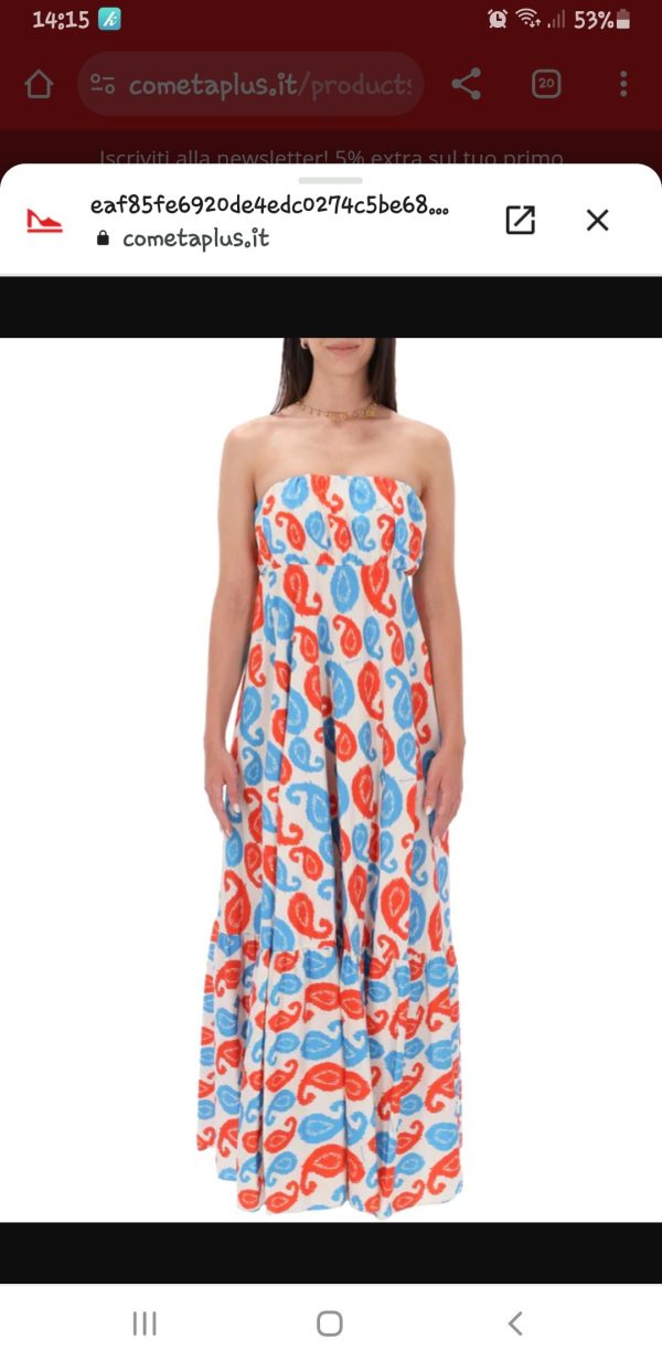 MARIUCCIA abito in cotone fantasia etro scollo dritto senza spalline