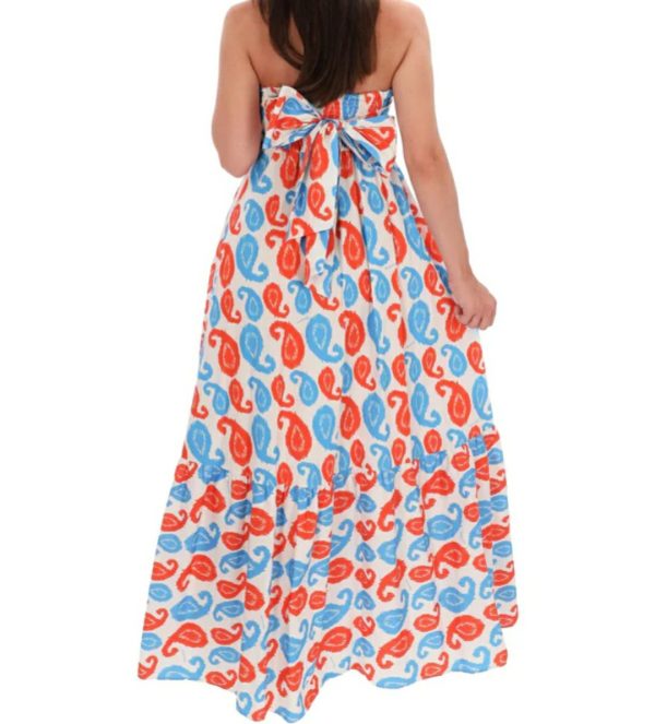 MARIUCCIA abito in cotone fantasia etro scollo dritto senza spalline