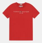 TOMMY HILFIGER essential tee  T-shirt con ricamo logo  deep crimson