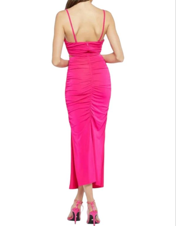 SIMONA CORSELLINI abito lungo scollato fucsia