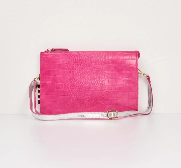 Manila Grace Borsa pochette Fuxia/Argento