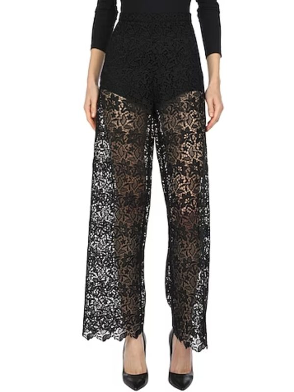 ERMANNO SCERVINO pantaloni in merletto nero