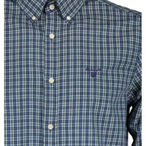 GANT-CAMICIA-UOMO-01.TP-BC-INDIGO-CHECK-RED-BD-JUNE-BUG-GREEN-DETTAGLIO