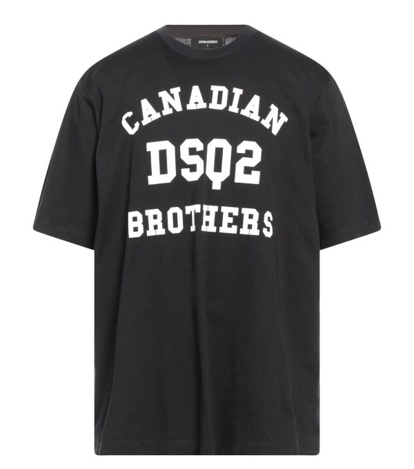DSQUARED2 Logo Print Bianco T-Shirt Black Uomo