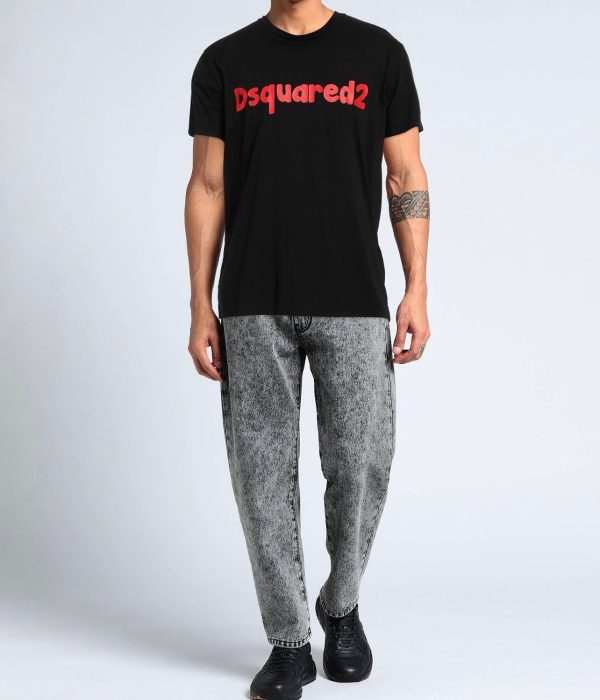 DSQUARED2 Logo Print T-Shirt Black Uomo