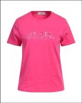 JIJIL t-shirt fucsia/barbie con logo in merletto