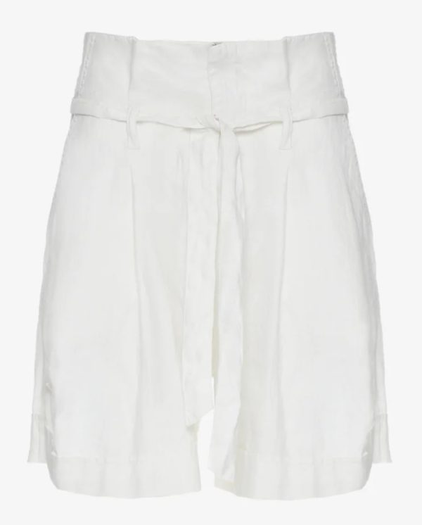 MANILA GRACE shorts c/pieghe in lino