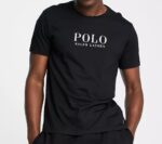 POLO RALPH LAUREN - T-shirt  nera con logo con scritta sul petto