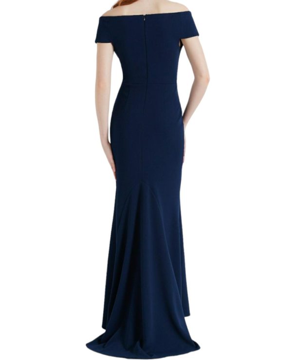 RINASCIMENTO abito lungo blu scollo a cuore