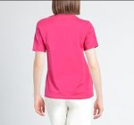 JIJIL t-shirt fucsia/barbie con logo in merletto