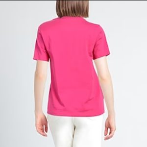 T-SHIRT-JIJIL-FUXIA-LOGO-MERLETTO-RETRO