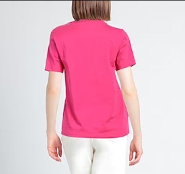 JIJIL t-shirt fucsia/barbie con logo in merletto