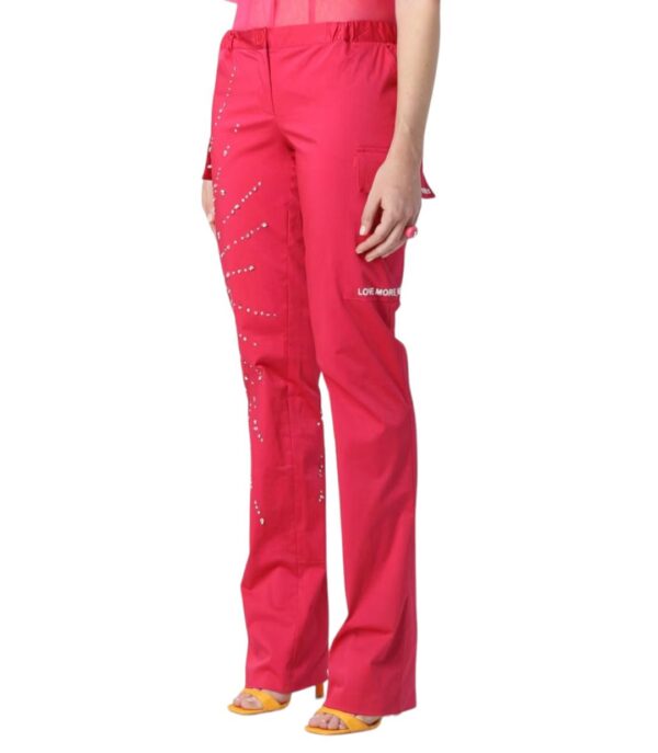 DES_PHEMMES pantaloni cargo fucsia con swarovski