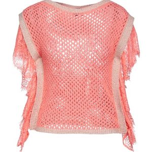 LUI-JO maglia chiusa traforata quartz pink