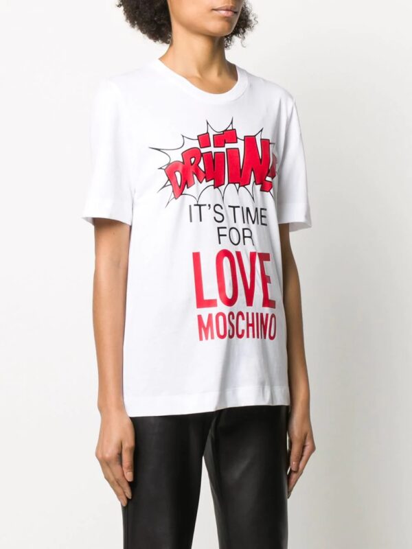 LOVE MOSCHINO t shirt girocollo stampa "DRIIN"