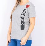 LOVE MOSCHINO  t-shirt girocollo grigio