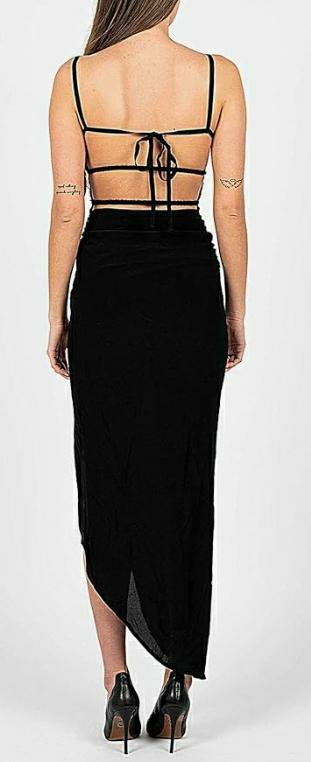 PINKO Albenga abito corpetto coralli nero/silver