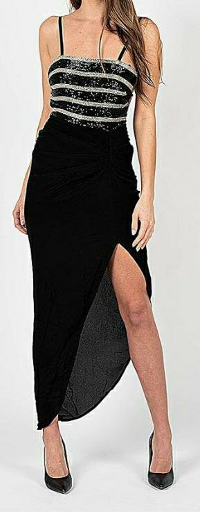 PINKO Albenga abito corpetto coralli nero/silver