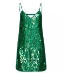 PINKO abito Annalisa full pailletes verde