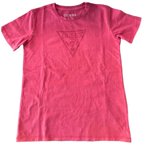 GUESS t-shirt bambina cotone organico  LOGO IN RILIEVO