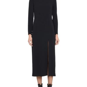 RED VALENTINO abito do lungo nero colletto brillantini