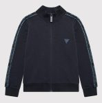 GUESS felpa con zip nastro loggato su maniche
