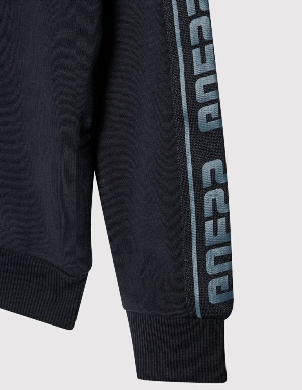 GUESS felpa con zip nastro loggato su maniche