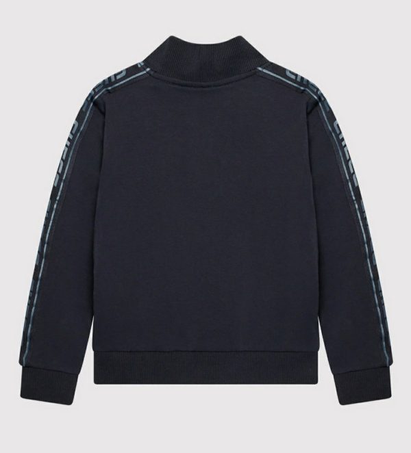 GUESS felpa con zip nastro loggato su maniche