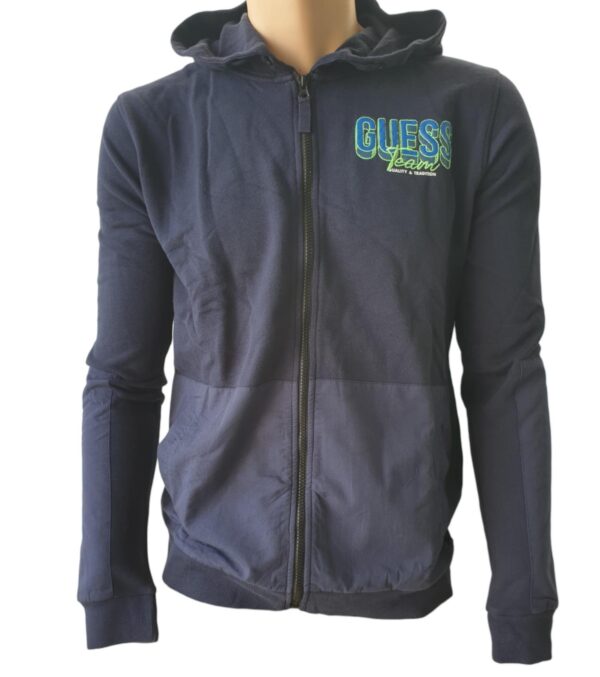 GUESS Felpa con zip e cappuccio logo stampato