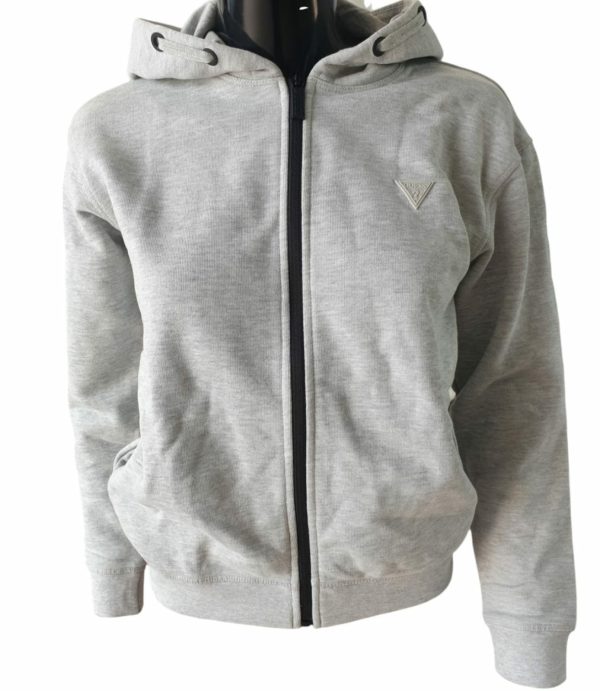 GUESS Felpa con zip e cappuccio logo in silicone