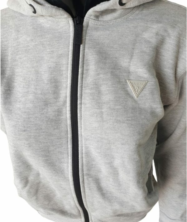 GUESS Felpa con zip e cappuccio logo in silicone