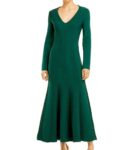 ALBERTA FERRETTI abito lungo verde in viscosa