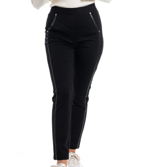 SIMONA CORSELLINI pantalone slim fit nero