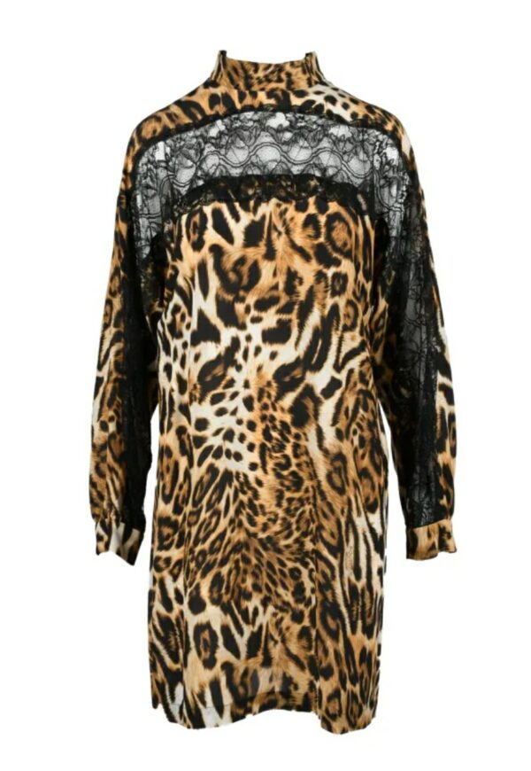 BOUTIQUE MOSCHINO abito stampa animalier seta + pizzo