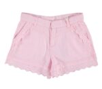 GUESS shorts in cotone rosa con pizzo