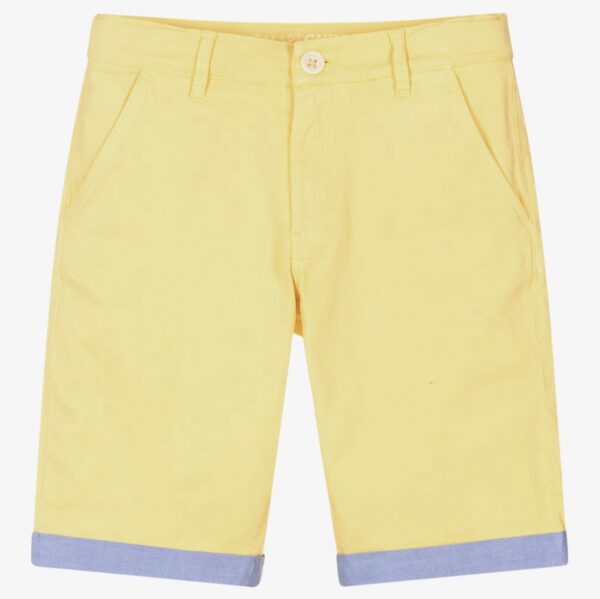 GUESS TEEN BOYS YELLOW CHINO SHORTS PANTALOCINO BAMBINO