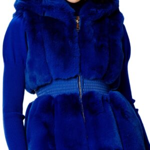 NO SECRETS Gilet pelliccia blu elettrico