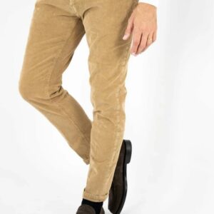 PT Pantaloni Velluto Millerighe Stretch Cotone Beige