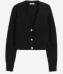 MARIUCCIA cardigan nero con bottoni gioiello